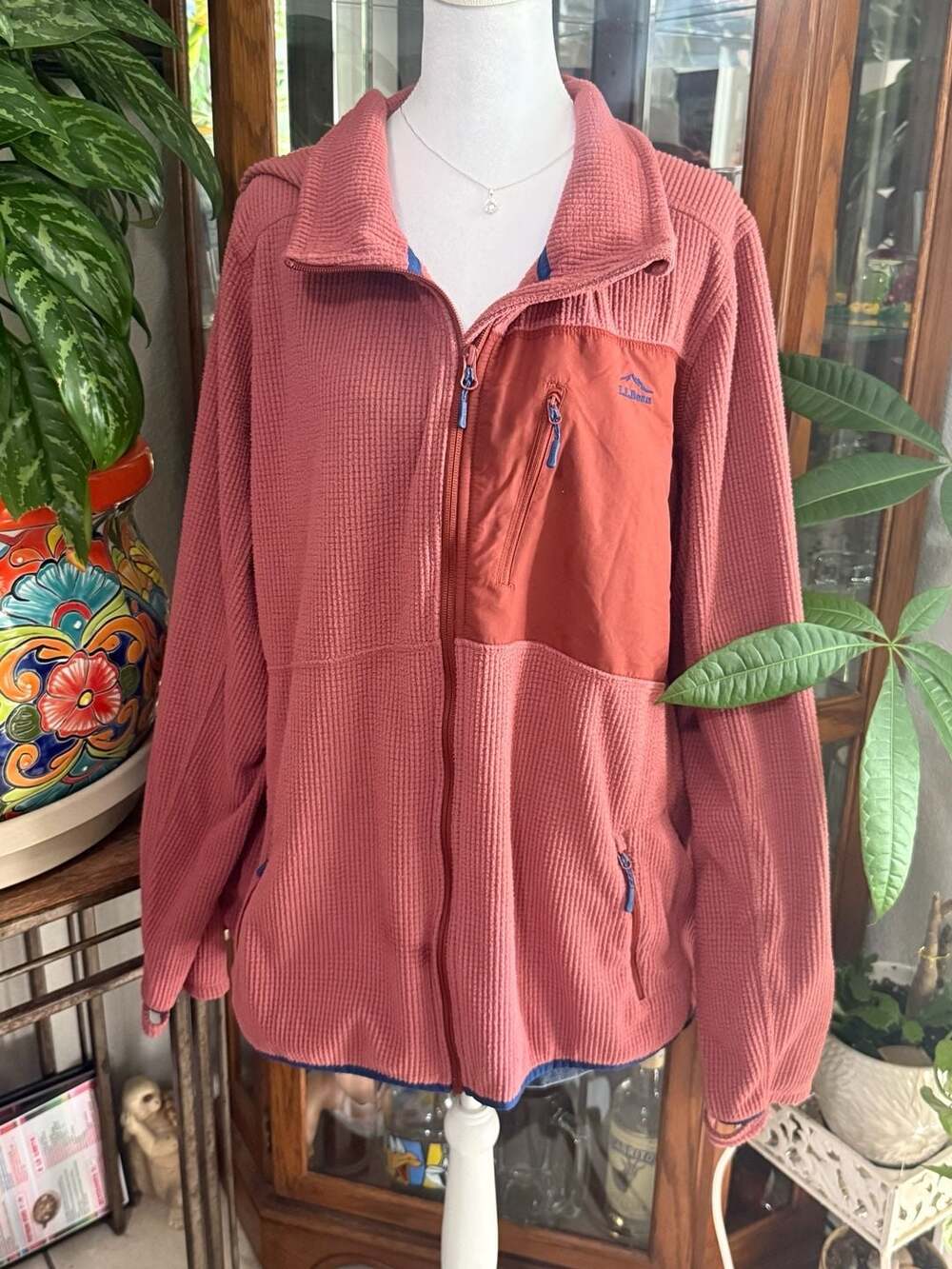 L.L.Bean Mountain Classic Waffle Knit Fleece Jacket
